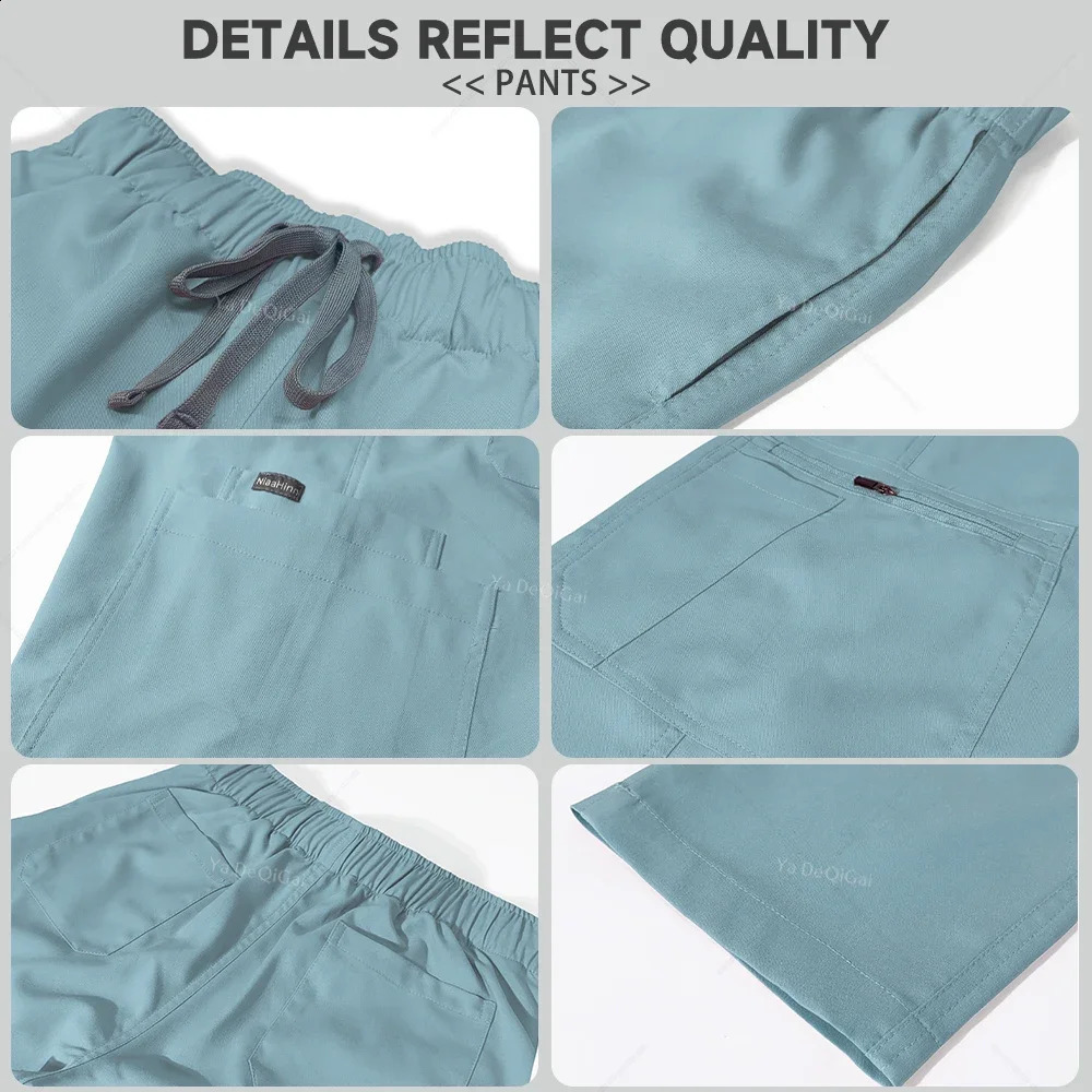 Workwear Nurse Uniform TopsStraight Pants Nursing Uniform Women Men Pet Shop Beauty Work Suit Doctor Surgery Scrubs Set 250122