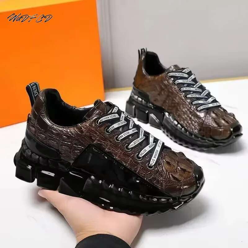 Chunky Sneakers Plus Size 45 46 Men Designer Sport Fashion Casual Microfiber Leather Upper Height Increased Platform Shoes