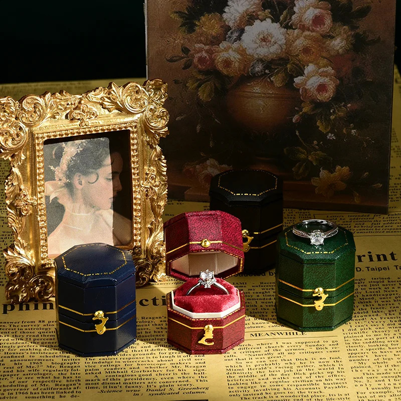 TAIMY Vintage Ring Box Handcrafted Wedding Antique Ring Box lassical Victorian Style Decor Mini Jewelry Box Ring Storage Case 250117