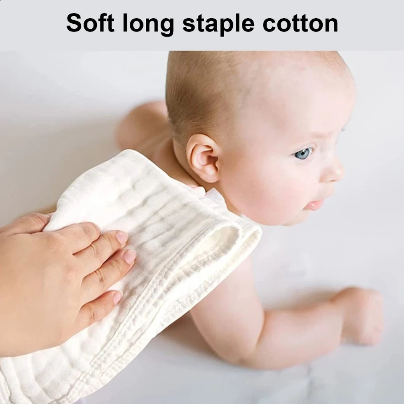 6Pcs Baby Washcloth Soft and Multifunctional Burping Cloth Breathable Teething Bib Comfortable Saliva Towel 6-Layer 250114