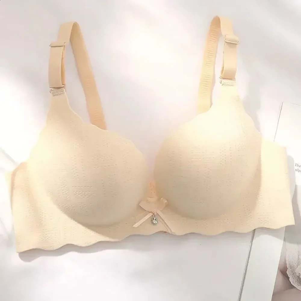 Small Breasts Show Big Underwear Deep V Push Up No Steel Ring Flat Chest Special Bra Thickened Pushup Womens Lenceria 250122