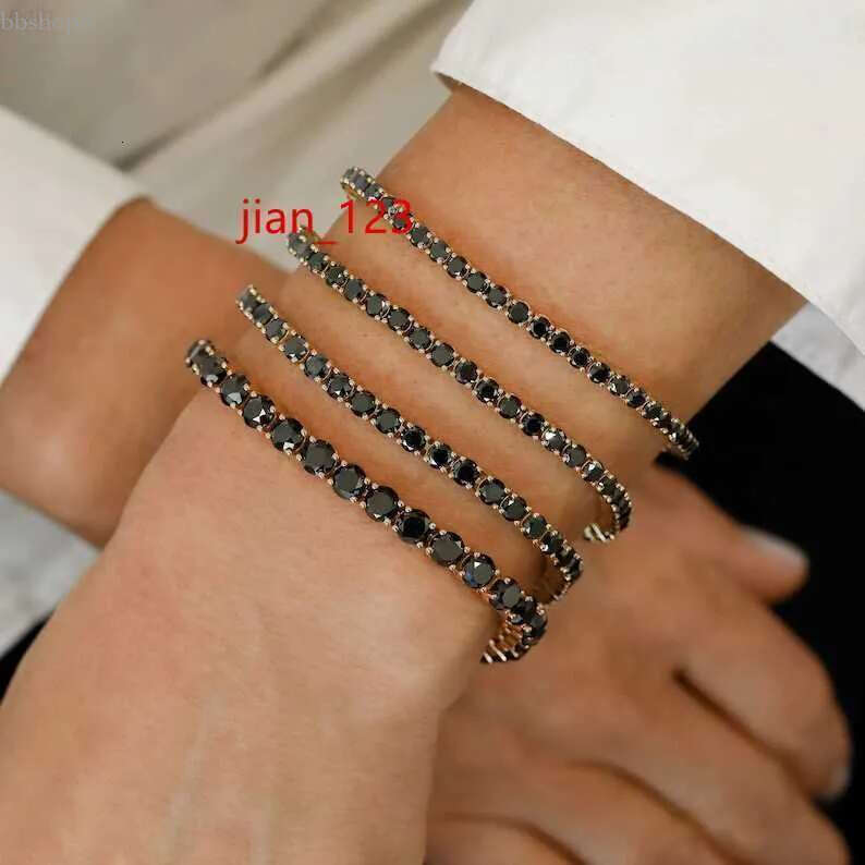 Hiphop Jewelry Necklace Sier Black Vvs Moissanite Pass Dia Tester Tennis Chain