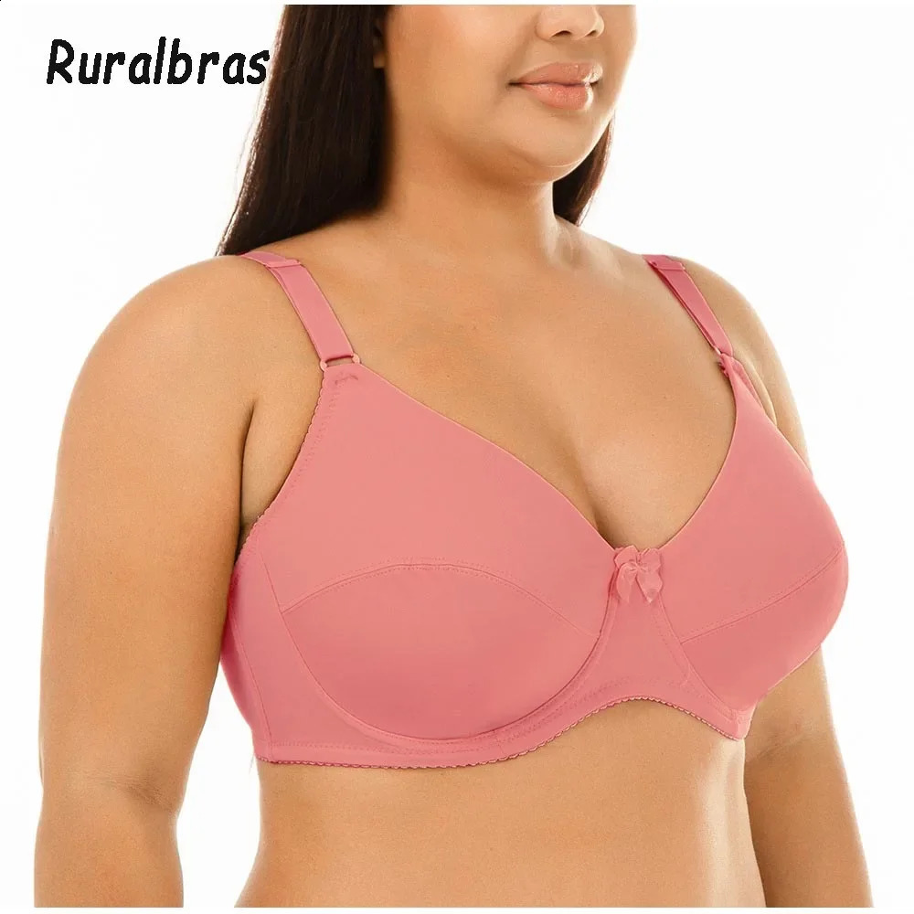 Comfortable Unlined thin bras for women push up Pure Color Large Size Bra with wire nonpadded bralette big breast C D cup C21 250122