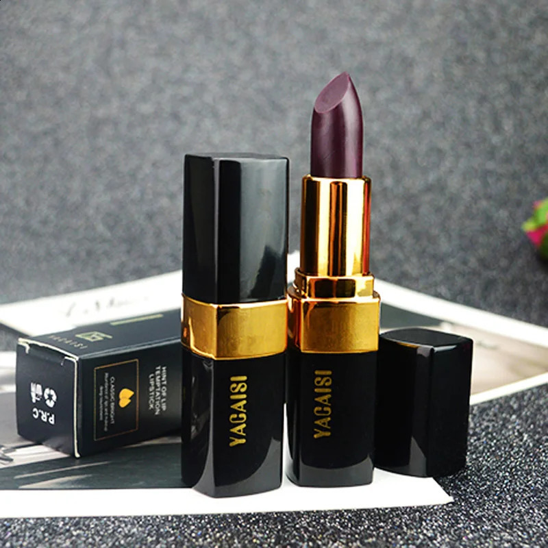 Rose extract black lipstick Sexy Red Lip Color changing Waterproof Makeup Long Lasting Matte Lipstick r lip balm 1Pcs 250108