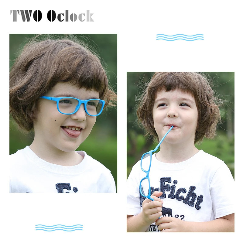 Kids Glasses Frame Children Unbreakable Nonscrew TR90 Silica gel Eyeglasses With Lanyard Optic Infant Spectacles K303 250110