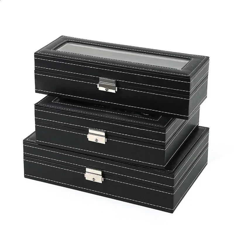 Watch Boxes 2/3/4/5/6/8/10/12 Girds Cases Storage Boxes Watch Organizer Case PU Leather Watch Display Jewelry Box For Gifts 250120