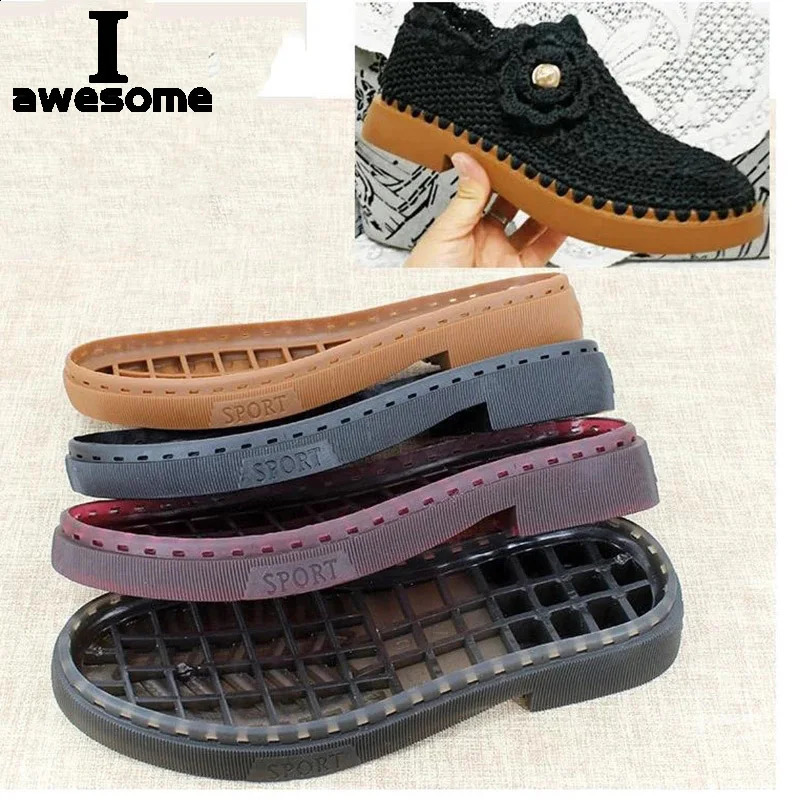 Woman Casual Rubber Sole Protector Elastic Heel Anti Slip DIY Replacement Stick On Soft Thicken Boots Shoe Soles Repair 250114
