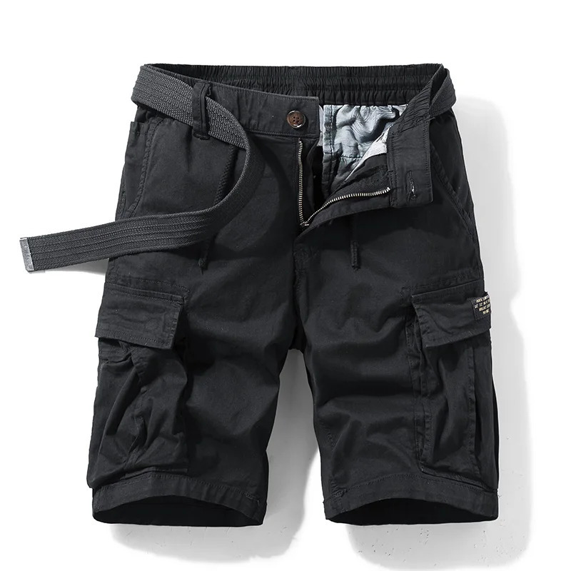 mens summer cotton military tactical cargo shorts fashionable khaki multi pocket casual shorts loose military shorts mens 250117