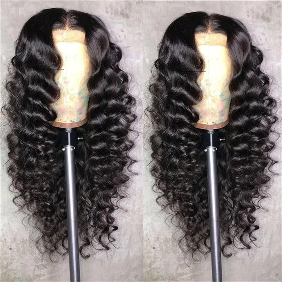Glueless Human Hair Ready to Wear Loose Deep Wave Pre Cut Lace Closure Wig 6x4 closure human hair 13X6 hd lace front wig