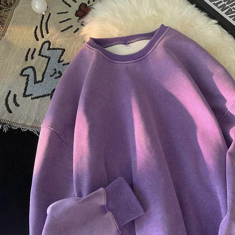 Privathinker American Washed Women Sweatshirts Vintage Round Neck Drop Shoulder Unisex Pullovers Gothic Hip Hop Female Hoodies 250109