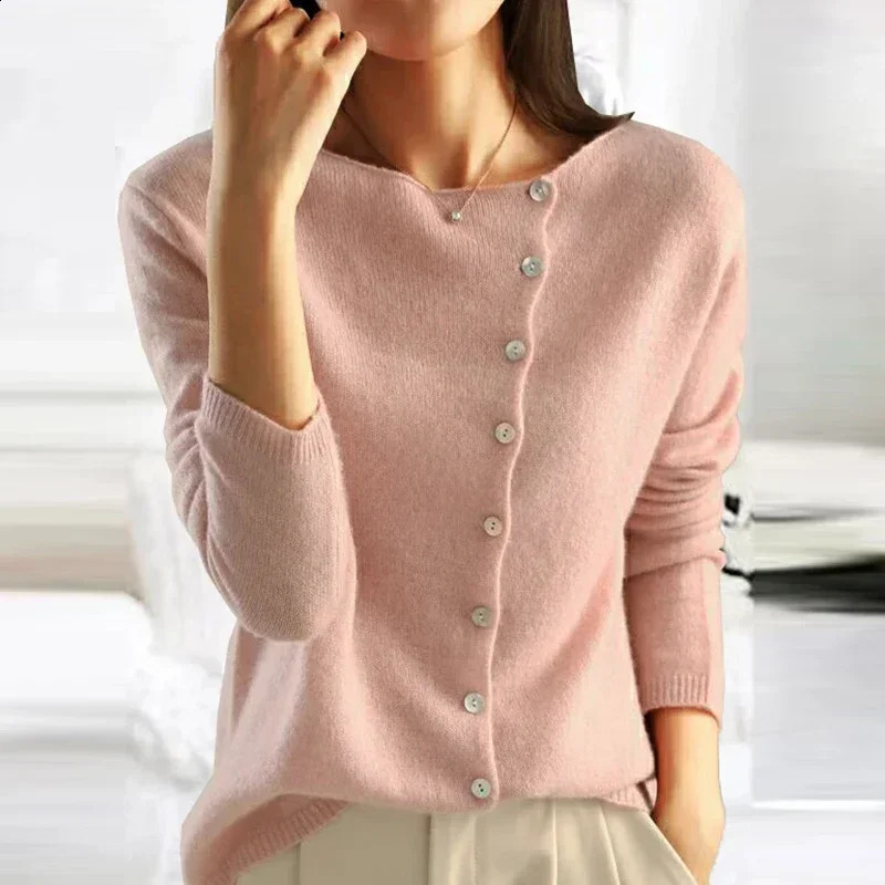 Autumn Winter Sweater Women Elegant Button n Knitted Cardigans For Women Casual Sweaters 250116