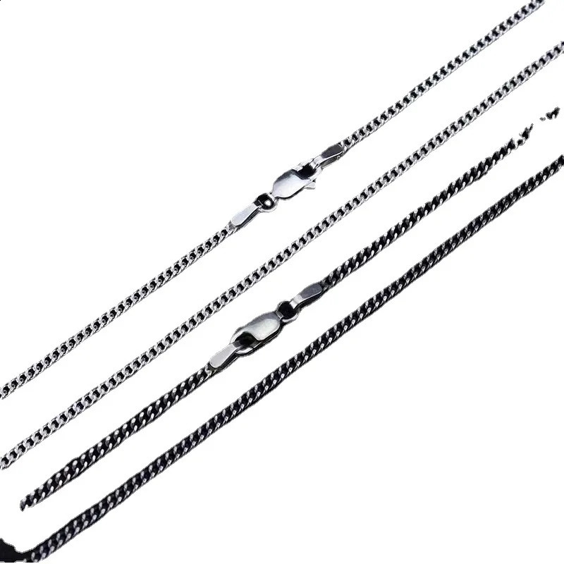 BOCAI 100% 925 Sterling Silver Jewelry Accessories Trendy Punk Hip Hop Mens and Womens Necklaces Cuban Chain Detaj Style 250120