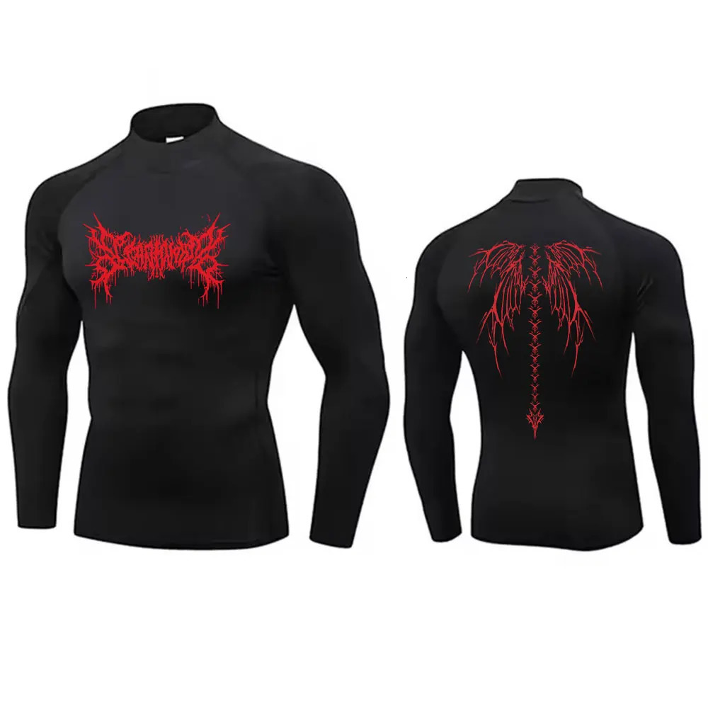 Y2K Mens Turtleneck Compression Shirt Quick Gym Fitness Dry Rash Guard Hight Neck Muscle Athletic Bodybuilding Shirts Summer 250117
