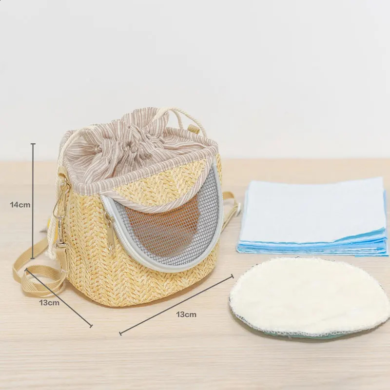 Parrot Cage Go Out with Straw Woven Peony Bird Small Pet Backpack Portable Breathable Outer Cage Bird Supplies Bird Cages 250214