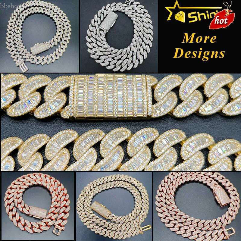 Designer Jewelry Pass Tester Vvs Iced Out 10mm Mens Miami k Necklace Hip Hop Lad Moissanite Dia Bg Cuban Chain