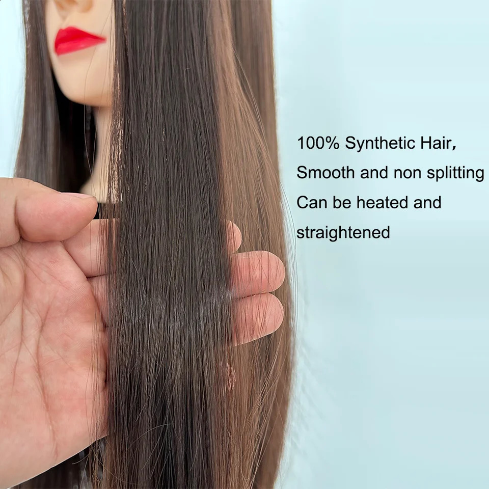 Mannequin Head Model With Long Synthetic Hair Manikin Head Styling Hairdresser Training Head Doll Head for Braiding Practice 250114