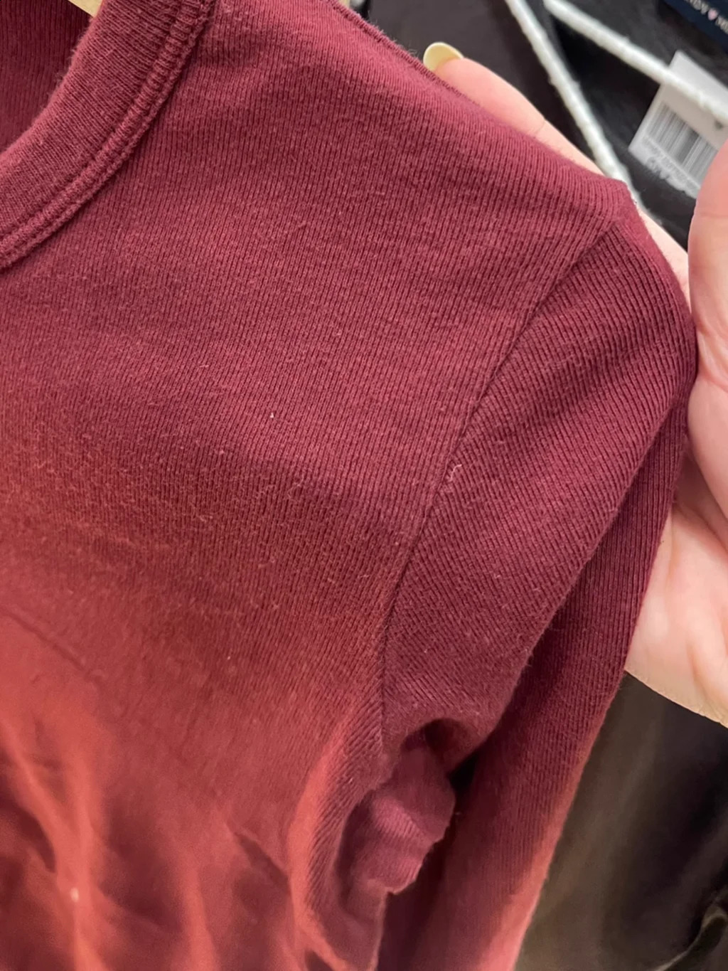 Red Wine Basic Long Sleeve T-shirt For Woman Round Neck Slim Cotton Tee Shirt Autumn Casual Vintage Streetwear Y2k Tshirt Tops 250118