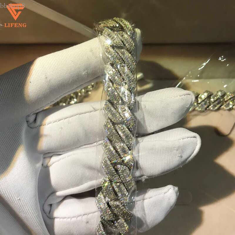 High Quality Hip Hop VVS Moissanite Custom Sparkg Rose Gold Jewelry Ice Out Of Cuban Bracelet