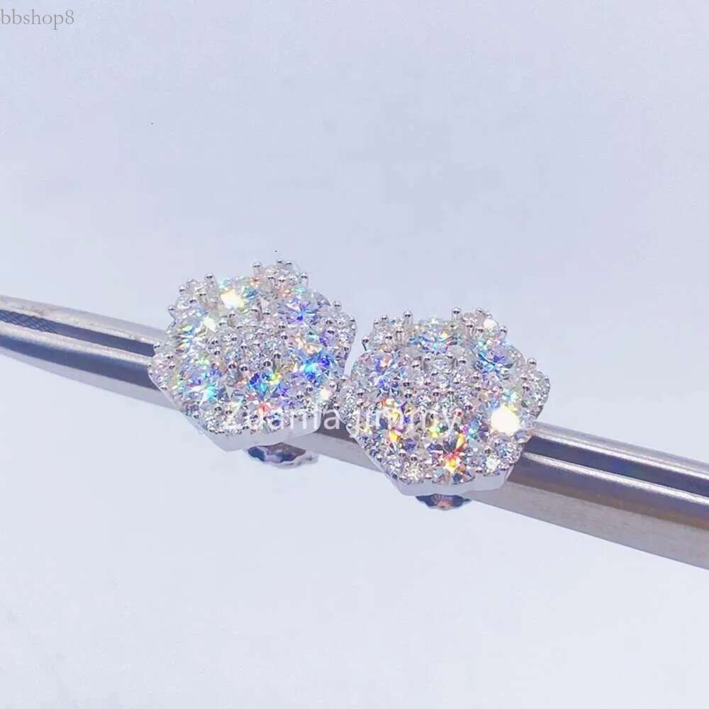 Hotsale Iced Out Hip Hop Jewellery Lowest Price Sterg Sier VVS Moissanite Dia Stud wer Earrings