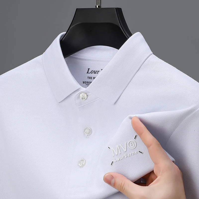 Mens Polo Shirt 2025Summer Embroid Print Short Sleeve Lapel T-Shirt British Business Fashion Breathable Mens 250118