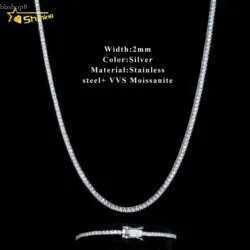 Good Price Gra Certified Vvs Moissanite Sterg Sier Solid Gold Tennis Chain