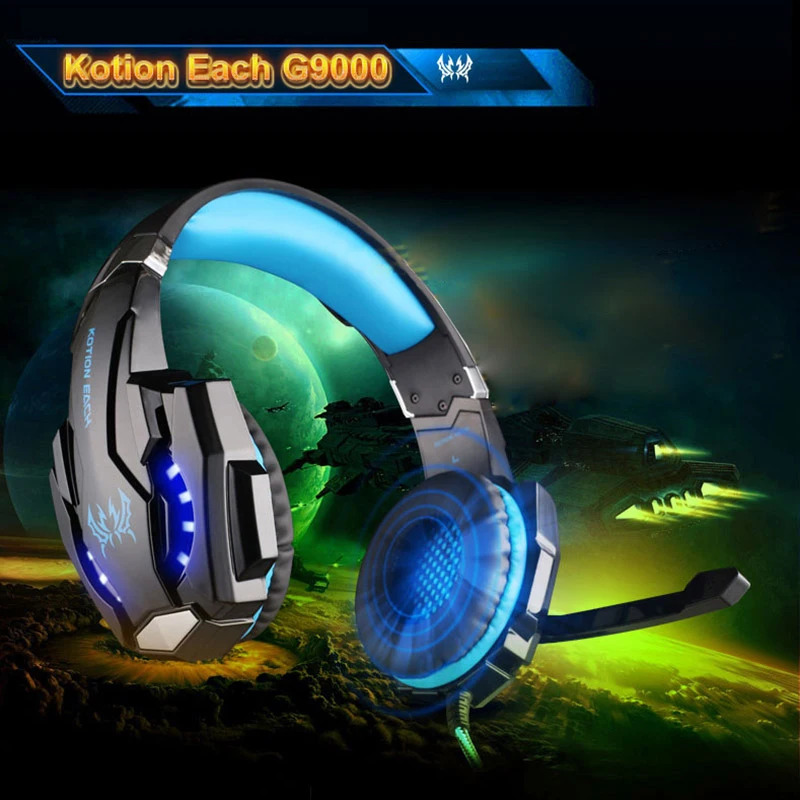 G9000 Gaming Headset OverEar Wired Headphones Deep Bass Stereo Casque LED Light Earphone with Mic for PS4 PS5 Switch XBOX PC 250108