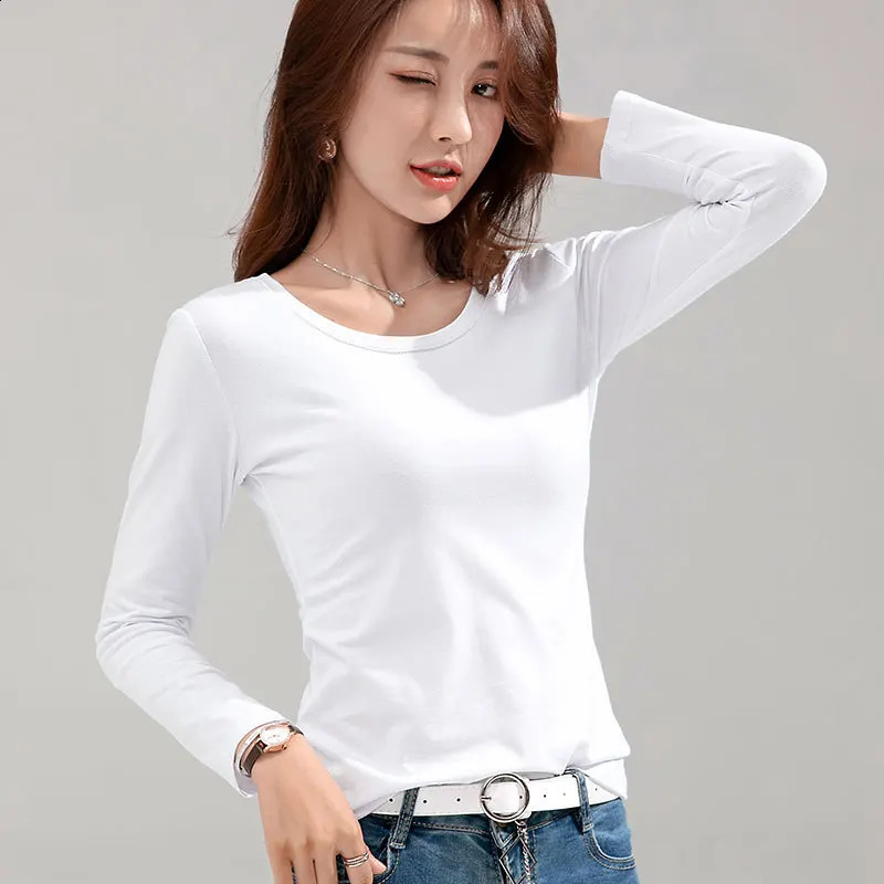 MRMT 2024 Womens Tshirt Slim Pure Cotton 95 Women Longsleeved for Female Thin White Tops Woman Tees Shirt 250114