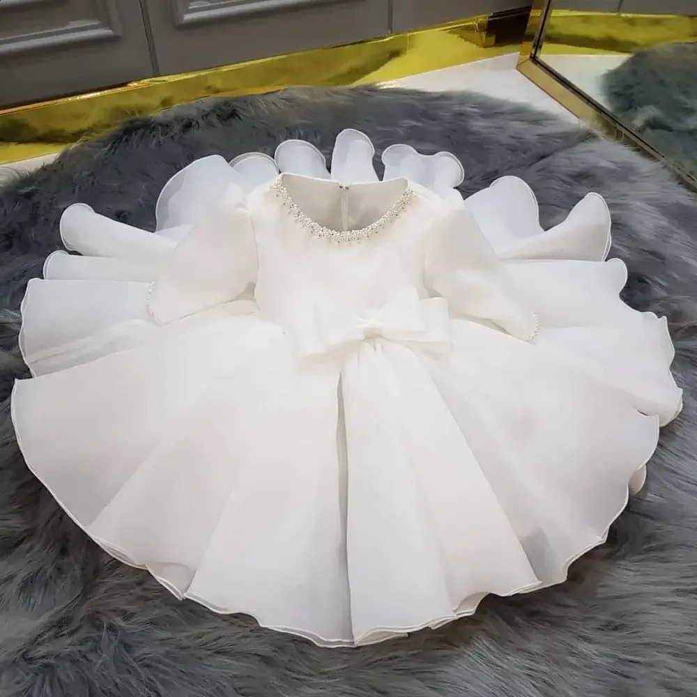 Long Sleeve Baby Girl Dresses Baptism Clothing 1 Year Birthday Party Toddler Christening Gown Infant born Girl Pageant Dress 250120