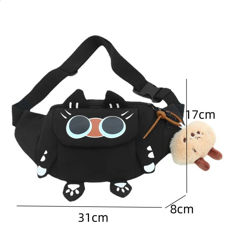 Student Chest Bag Waist Packs Women Bag Fashion Cute Cat Cartoon Heart Leisure Korean Style Crossbody Bags Shoulder Bag 250122