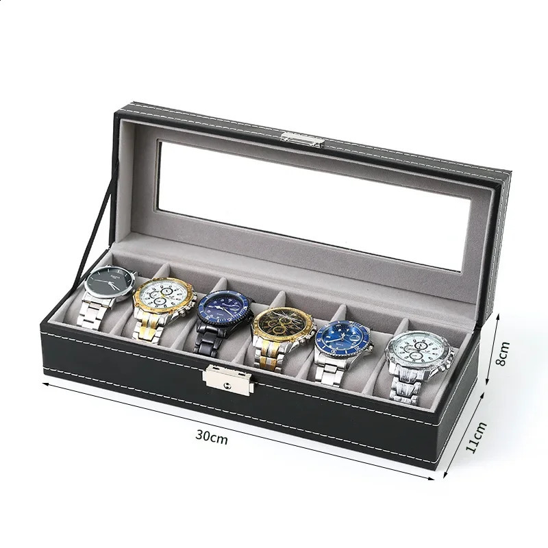 Watch Boxes 2/3/4/5/6/8/10/12 Girds Cases Storage Boxes Watch Organizer Case PU Leather Watch Display Jewelry Box For Gifts 250120