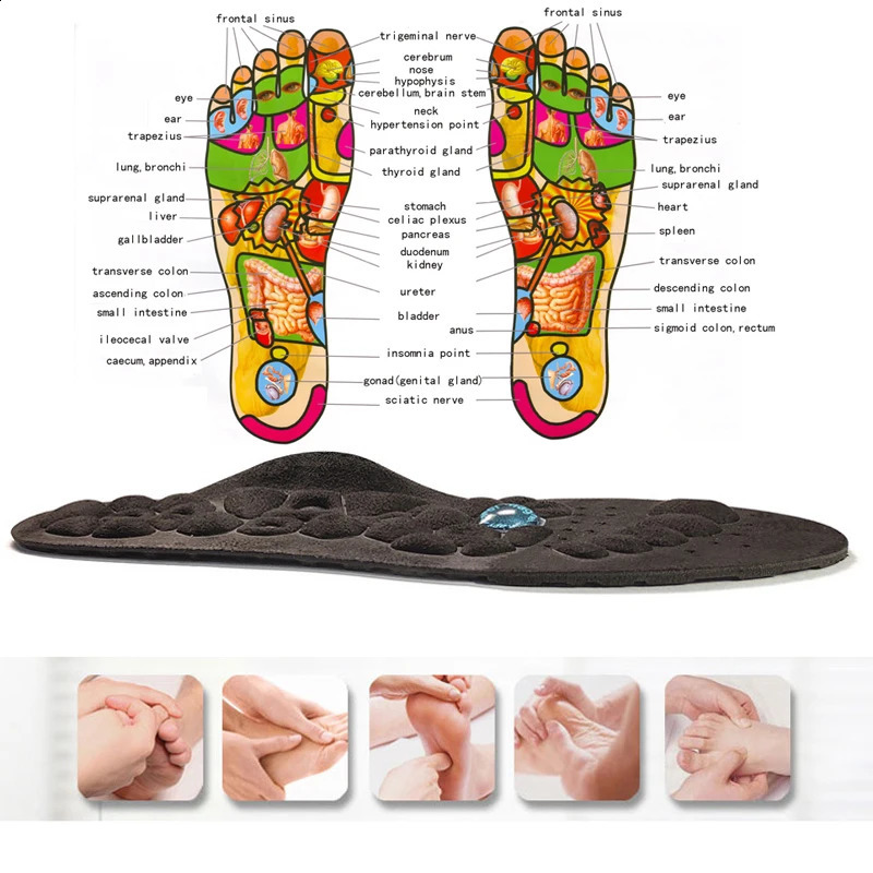 Magnetic Massage Insoles For Foot Acupressure Therapy Reflexology Pain Relief Health Massager Arch Support Shoes Soles Inserts 250120