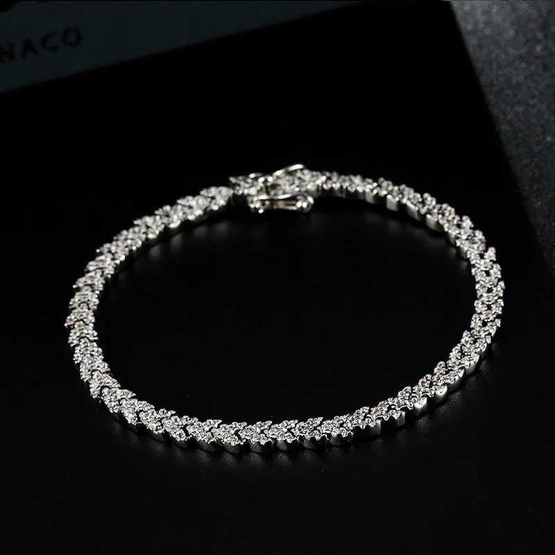 LORIELE 100% Solid Silver 925 Lab Diamonds Simulated Bracelets for Women Girls Wedding Cocktail Party Fine Jewelry 250121