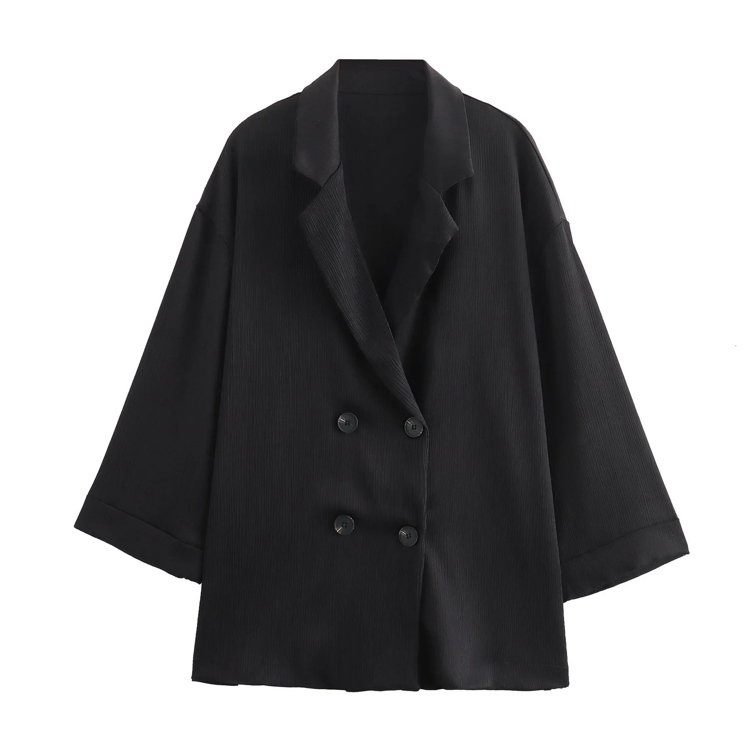 Autumn Womens Clothing European And American Style Fashionable Wrinkled Suit Jacket Casual Pants Set 250729