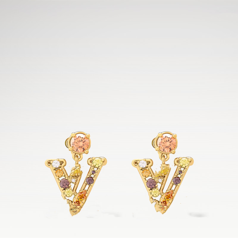 With BOX Classic Fashion Womens Jewelry Designer Earrings Colourful Big Letter Luxury Stud Earrings For Party Wedding Jewelry