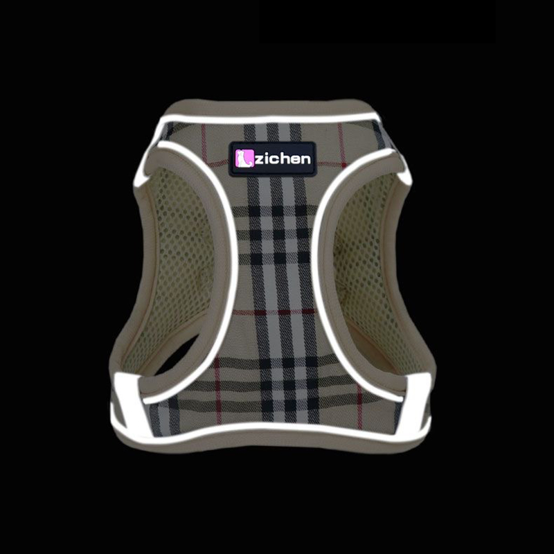 Classic Plaid Dog Harness Leash set Pet Puppy Cat Comfort Padded Vest Soft Padded Reflective Adjustable Walking Harness with Handle for Small Dogs FB0 - view 5