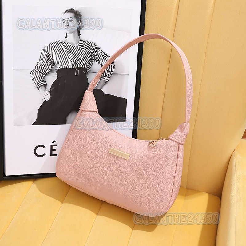 Lychee Pattern Underarm Womens Bag Single Shoulder Bag New Street Fashion Lined Handbag H250801