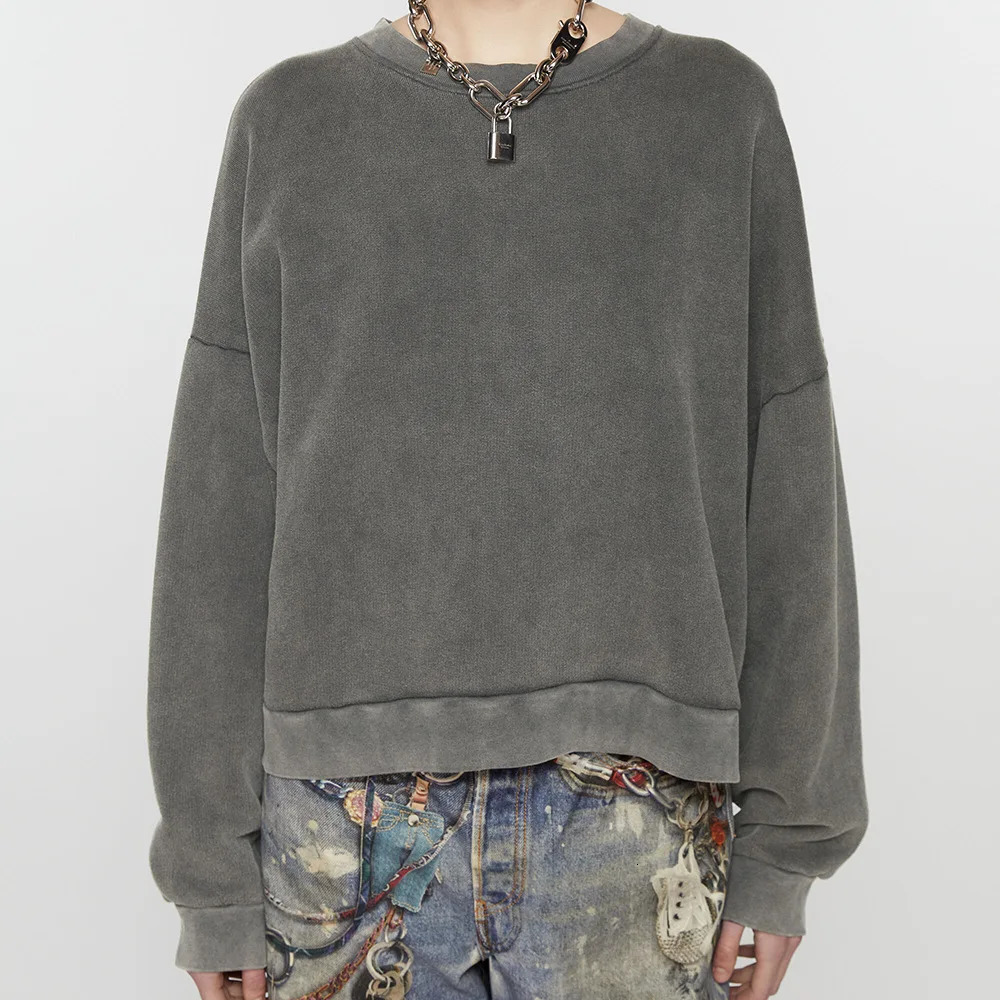PFNW High Street Washed Distressed Round Neck Sweatshirt Unisex Loose Oversized Long Sleeve Drop Shoulder Pullover Top 28W5655 250729