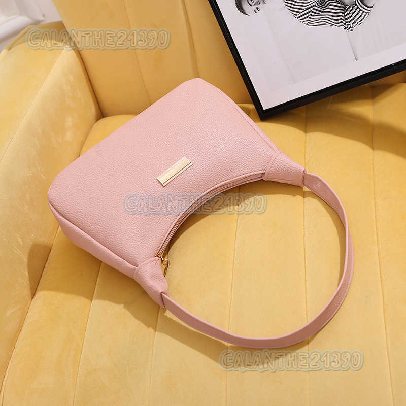 Lychee Pattern Underarm Womens Bag Single Shoulder Bag New Street Fashion Lined Handbag H250801