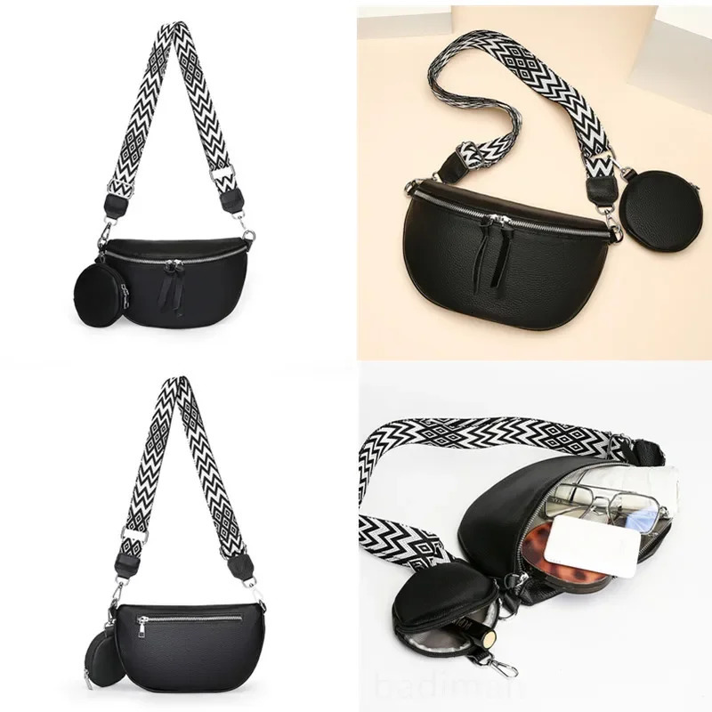 Genuine Leather Woman Chest Bag High Quality Cow Leather Womens Crossbody Bag With Small Purse Female Handbags Waist Bag 250731