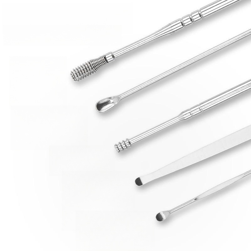 Conveniently Packaged Rounded Tip Earspoon Kit for Safe Ear Cleaning Tools