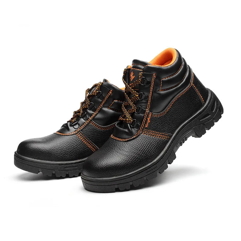 Men Leather Safety Shoes Steel Toe Puncture-proof Indestructible Shoes Work Boots Construction Work Protective Shoes G210 250731