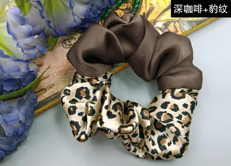 100% pure silk hair band Double color Scrunchies Women Fashion Elegant hair rope lady head flower 250730
