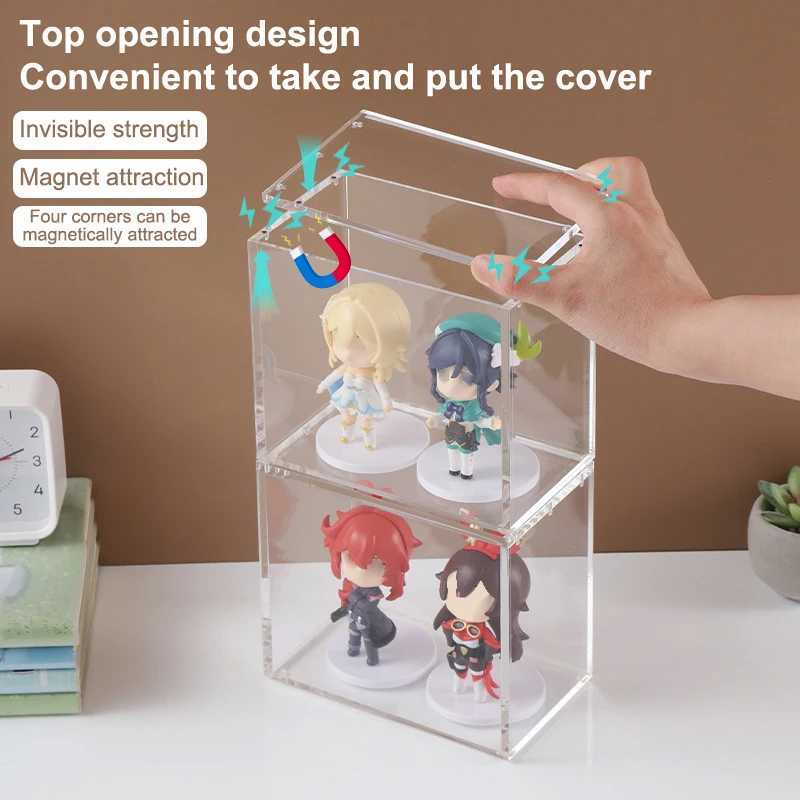 Booster Box Acrylic Case Protector 8mm 4mm Thick Clear Acrylic 5mm Magnetic Closure Easy Top Loading Compatible L250801