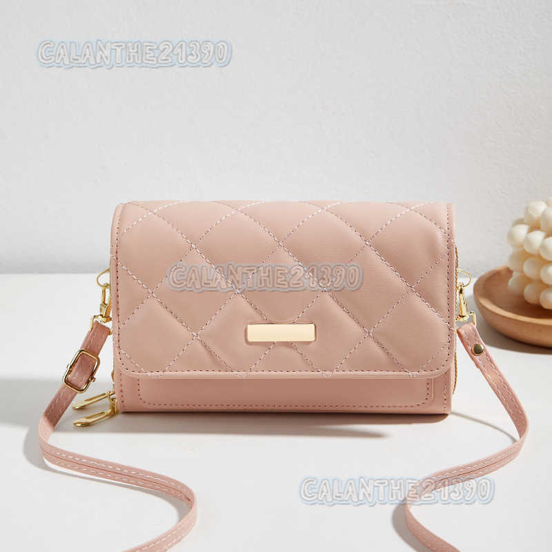 Double Layer Embroidered Mobile Phone Bag 2025 Womens Bag New Diamond Grid Envelope Small Fragrant Style Shoulder Bag Womens Crossbody Bag H250801