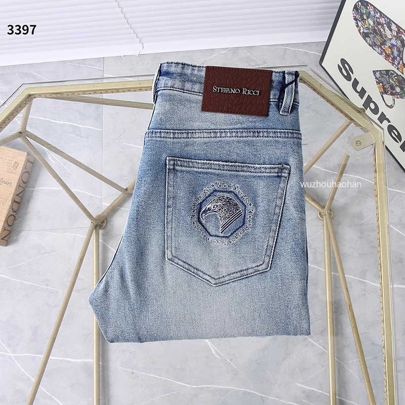 Men Jeans Spring and Summer Thin Comfortable Embroidery Leisure Pants SR1289