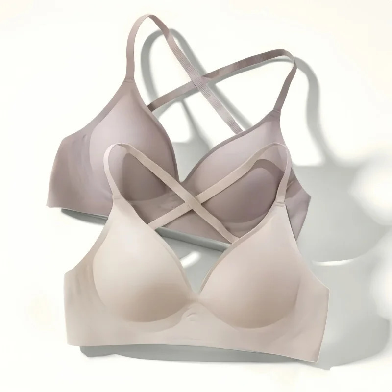 Backless Seamless Bras For Women Summer Bra Soft Nonwire Underwear Wireless Bralette Brassiere Deep V Sexy Lingerie Girls 250724