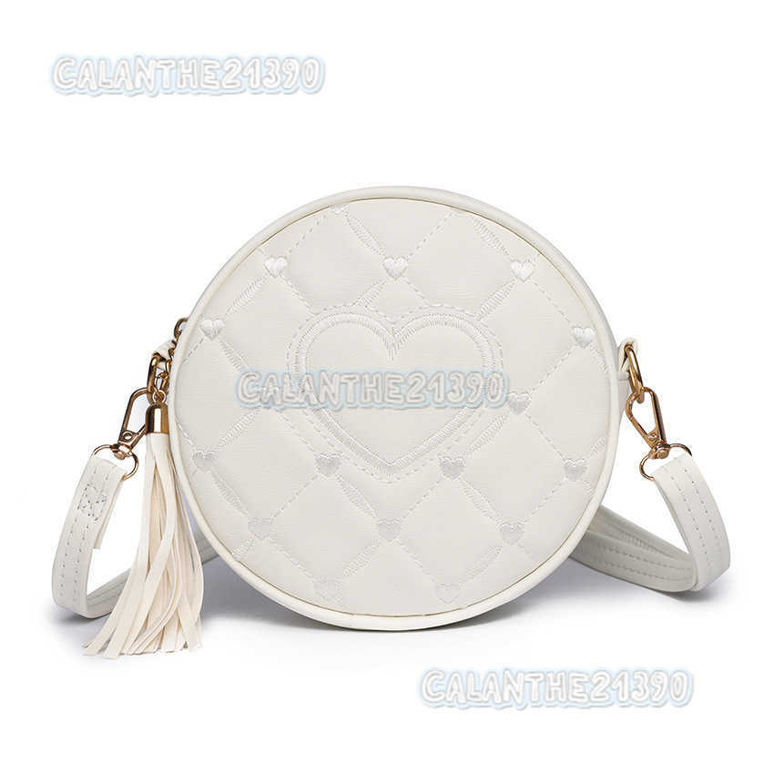 Crossbody Bag Love Small Round Bag 2024 Autumn New Tassel Womens Bag Fashion Hand-held Single Shoulder Pu Small Bag H250801