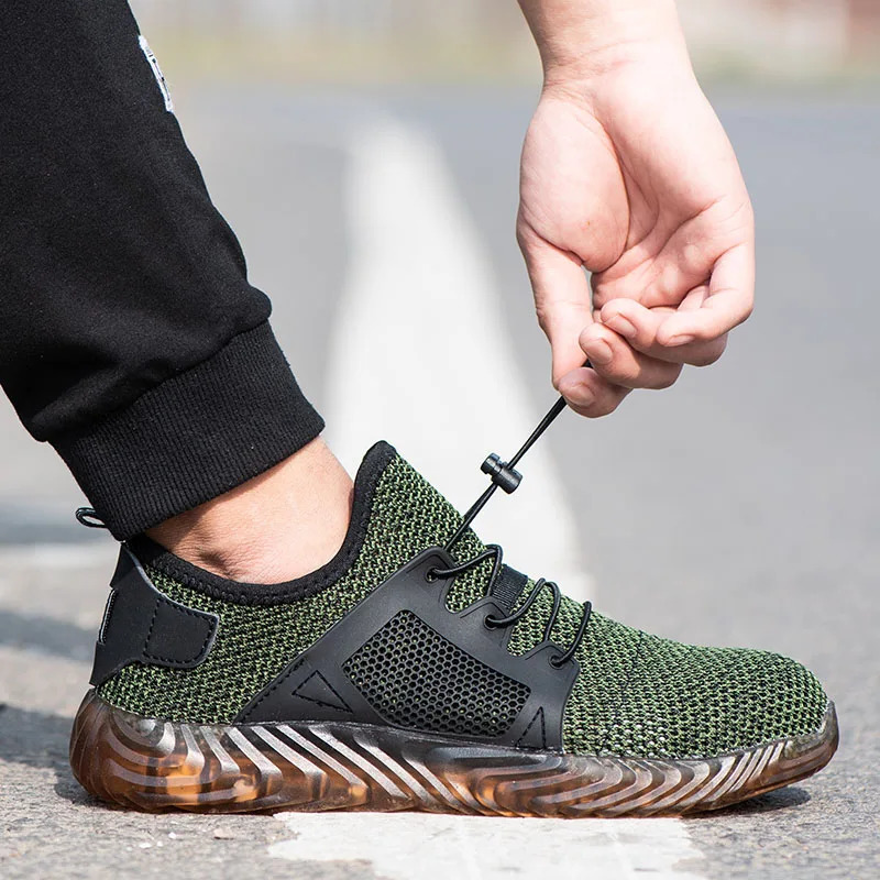 Summer breathable work shoes with iron toe anti puncture security shoes work sneakers for men anti-slip Lightweight safety shoes 250731