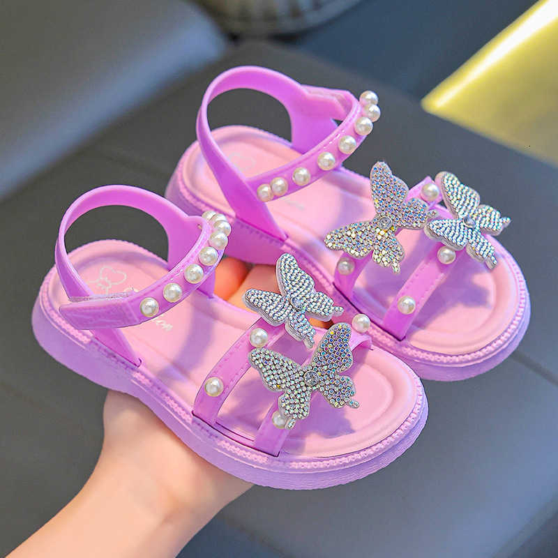 Sandals Summer New Girls' Sandals Non-Slip Soft Sole Big Kids Sandals Fashion Versatile Sweet Style Bow Princess Shoes