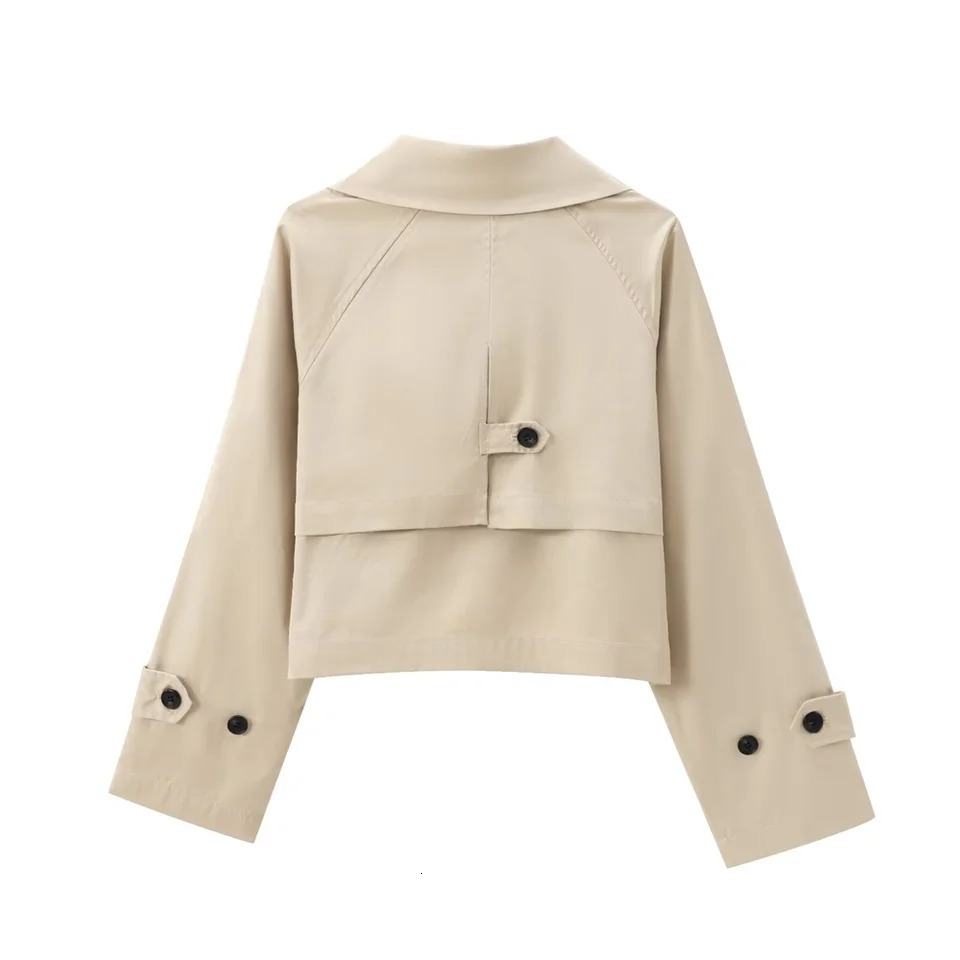 TRAF Autumn Product Womens Fashion Casual Suit Collar Windbreaker Style Long Sleeve Double breasted Jacket Short Coat 250728
